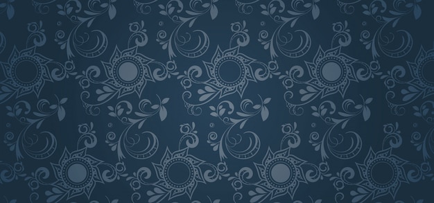 blue pattern banner in a gothic style