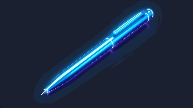 Vector a blue pen with a blue light on it