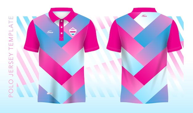 blue pink abstract background and pattern for polo jersey sport design template