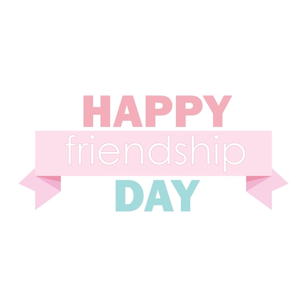 Blue and pink lettering for Friendship Day