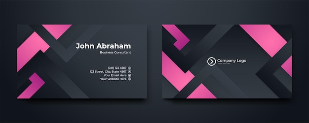 Vector blue pink simple and clean business card template