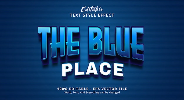 The Blue Place Text Style Effect Editable Text Effect