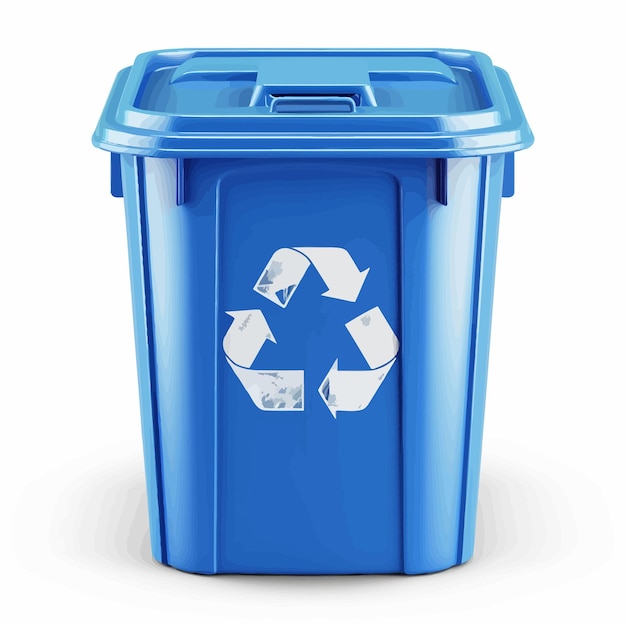 Vector blue_plastic_recycle_bin_3d_vector