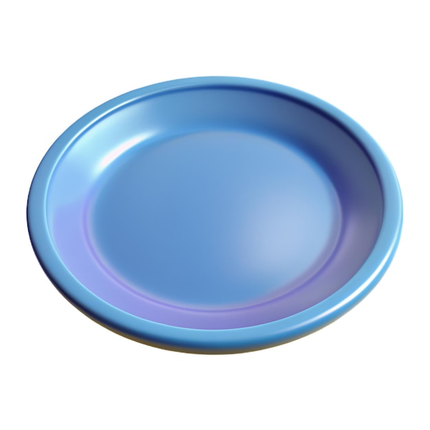 a blue plate with a purple