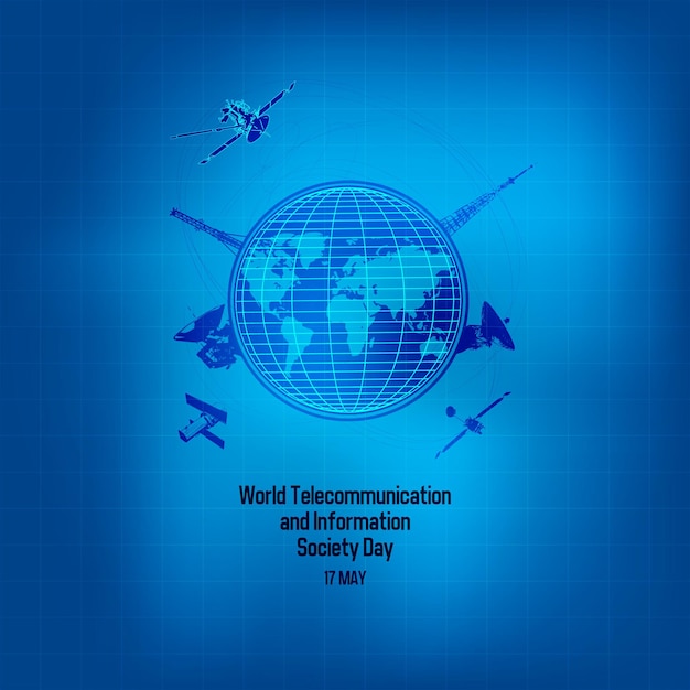 A blue poster with a globe and planes on it