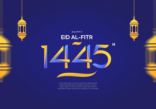 A blue poster with the words eid al - fitr on it