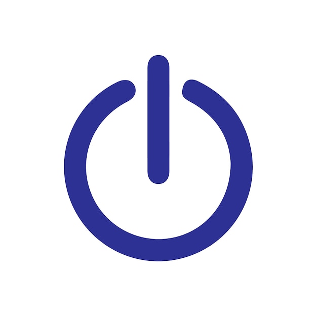 Vector a blue power symbol with a blue circle on it