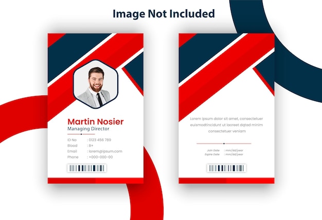 Blue professional id card design Premium Vector