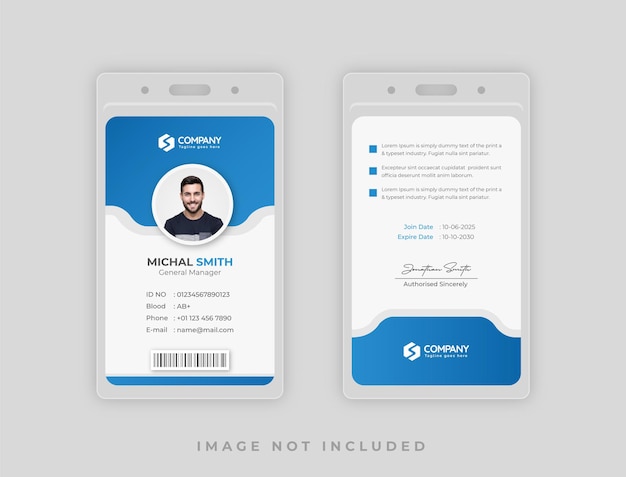 Blue Professional ID Card Design