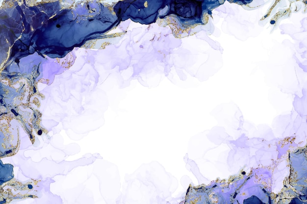 Blue and Purple Alcohol ink colorful glitter watercolor background