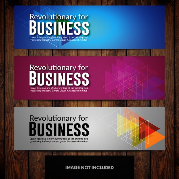 Blue purple and grey business banner design templates with triangles