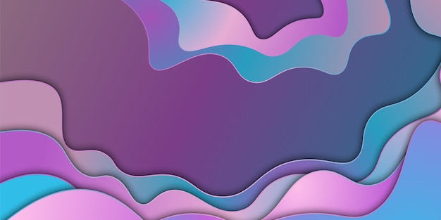 Blue purple and pink gradient in papercut style background