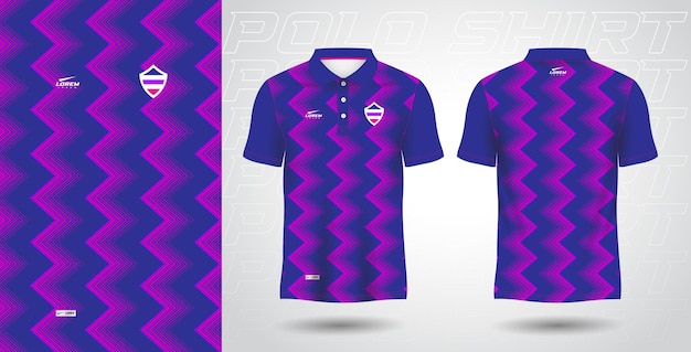 blue purple and pink polo sport shirt sublimation jersey template