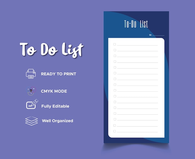 Vector a blue and purple poster that says to do list.