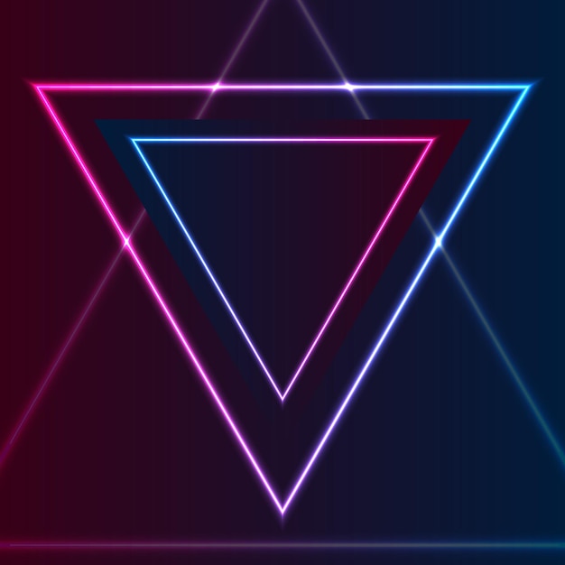 Blue purple retro neon laser triangle abstract background