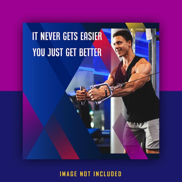 Blue purple sport sporty social media instagram post template