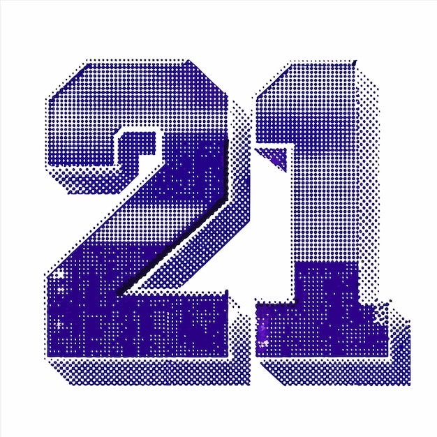 a blue and purple square with the number 2 on it