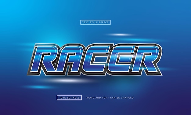 Blue Racer Text Effect Editable