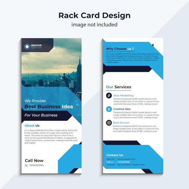 blue Rack Card template