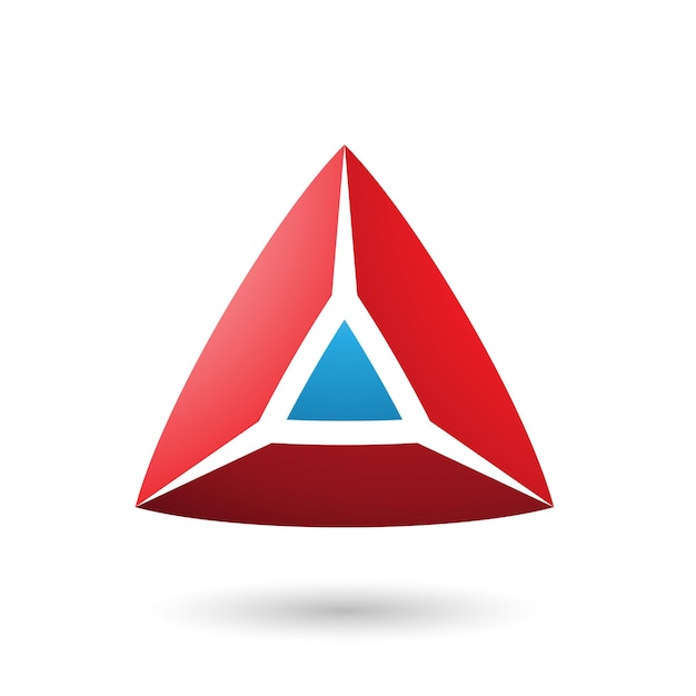 Blue and Red 3d Pyramidical Shape Vector Illustration