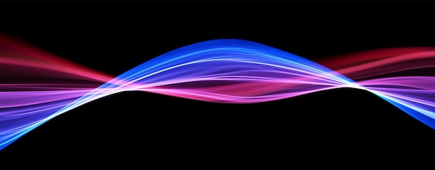 Blue and red abstract wave Magic line design Flow curve motion element Neon gradient wavy