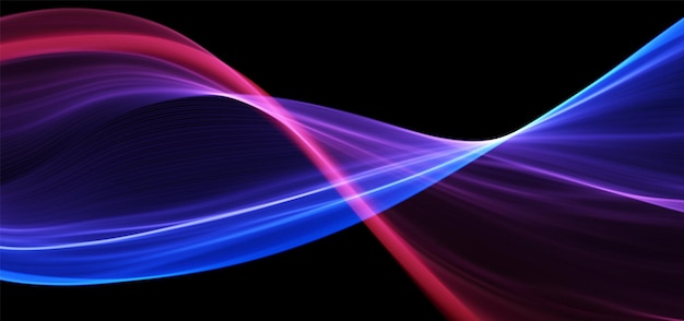 Blue and red abstract wave Magic line design Flow curve motion element