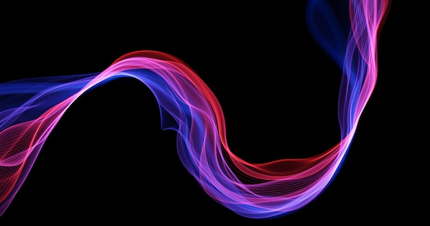 Blue and red abstract wave Magic line design Flow curve motion element