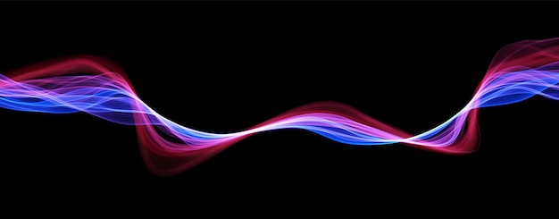 Blue and red abstract wave Magic line design Flow curve motion element