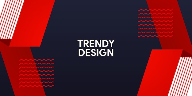 A blue and red background with the text trendy design