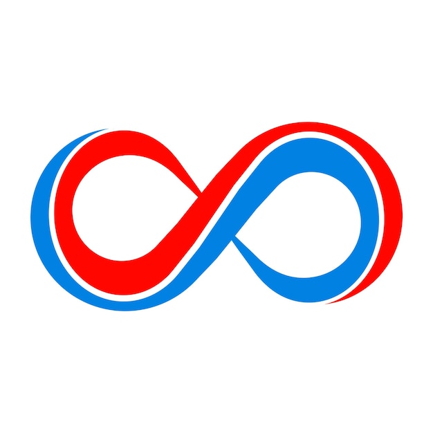 The blue and red infinity symbol is a representation of the endless possibilitie