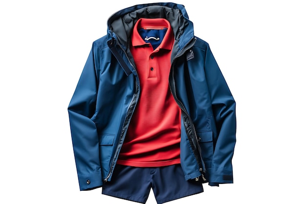 Vector a blue and red jacket with a red shirt that says  polo