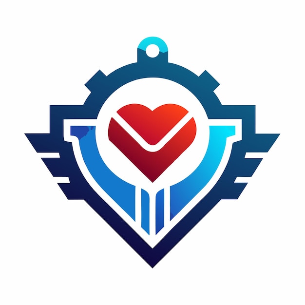 Vector a blue and red logo with a heart on it