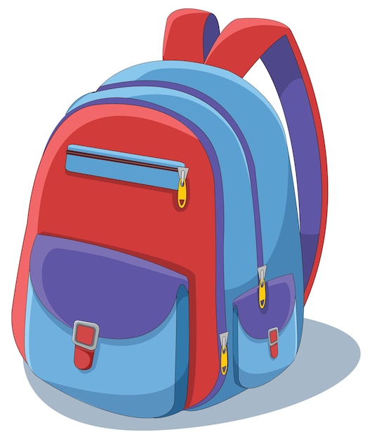 Blue and red school bag