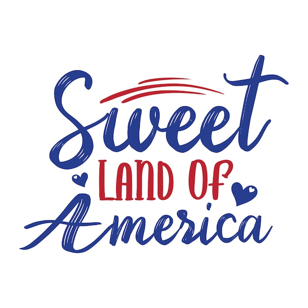 A blue and red sign that says sweet land of america.