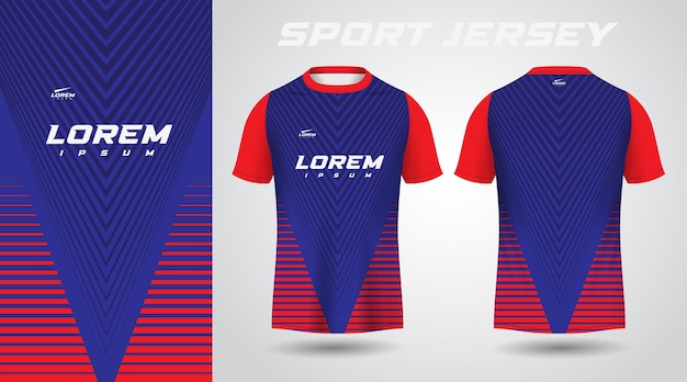 blue red t-shirt sport jersey design