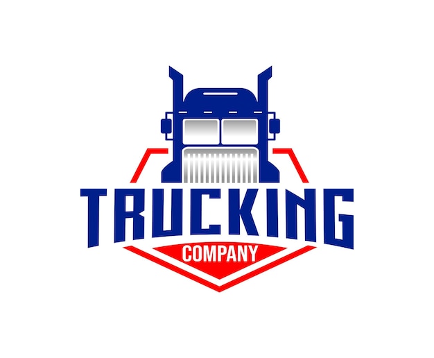 Blue Red Trucking Company Logo Design Template