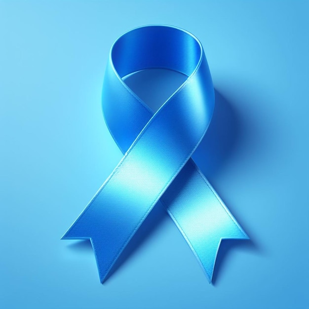 a blue ribbon with a blue ribbon on it is shown on a blue background