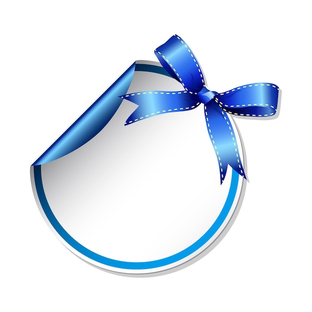 Vector a blue ribbon with a blue ribbon on it is tied to a circle