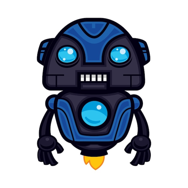 Blue Robot Mascot Design