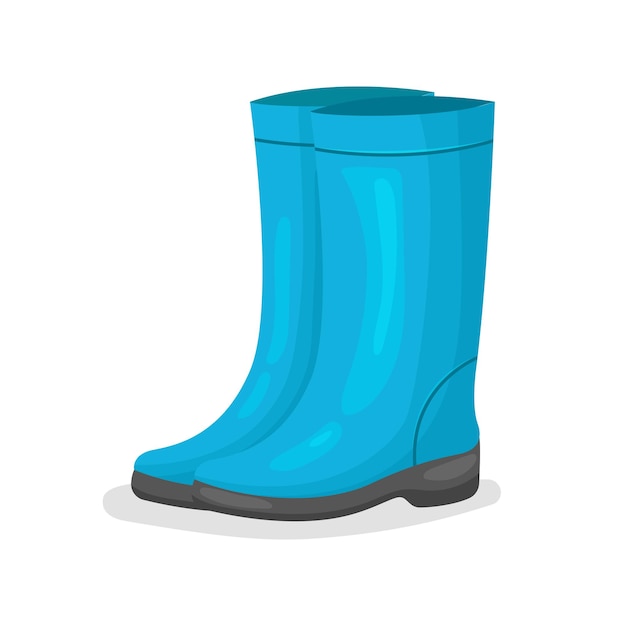 Blue rubber boots Vector illustration