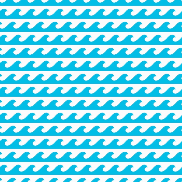 Blue sea waves seamless pattern ocean tide ripple