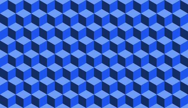 Blue seamless 3d cube geometric pattern background Vector EPS 10