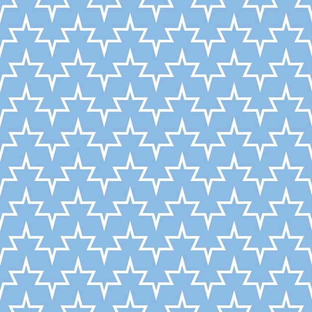 Blue seamless pattern with white zig zag lines