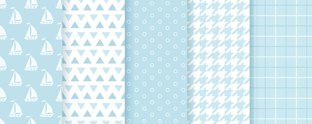 Blue seamless prints Scrapbook pastel pattern Vector illustration