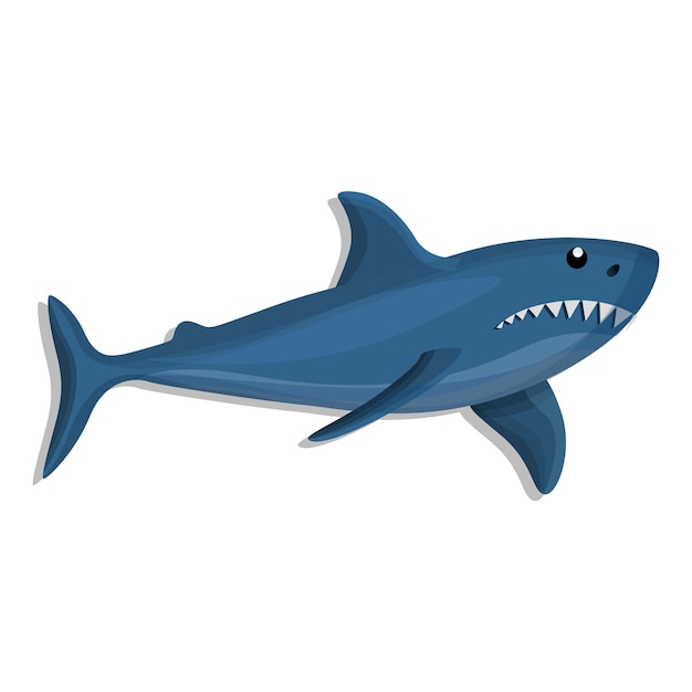 Blue shark icon Cartoon of blue shark vector icon for web design isolated