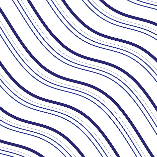 Blue Shell Waves Line Pattern