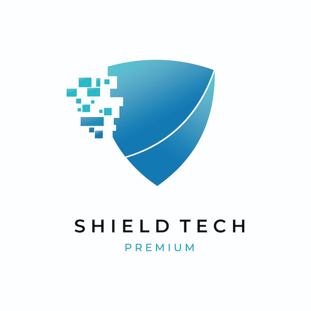 Blue Shield for a Technology Vector Logo