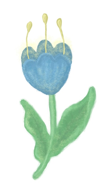 Blue shining magic flower color illustration