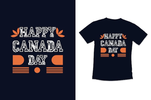 A blue shirt that says happy canada day on it.