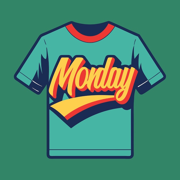 Vector a blue shirt with the word monday on it